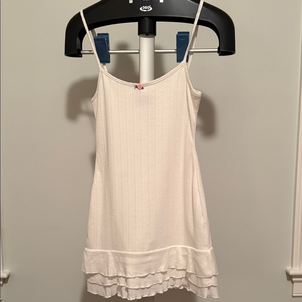 Edikted Pointelle Ruffle Mini Dress